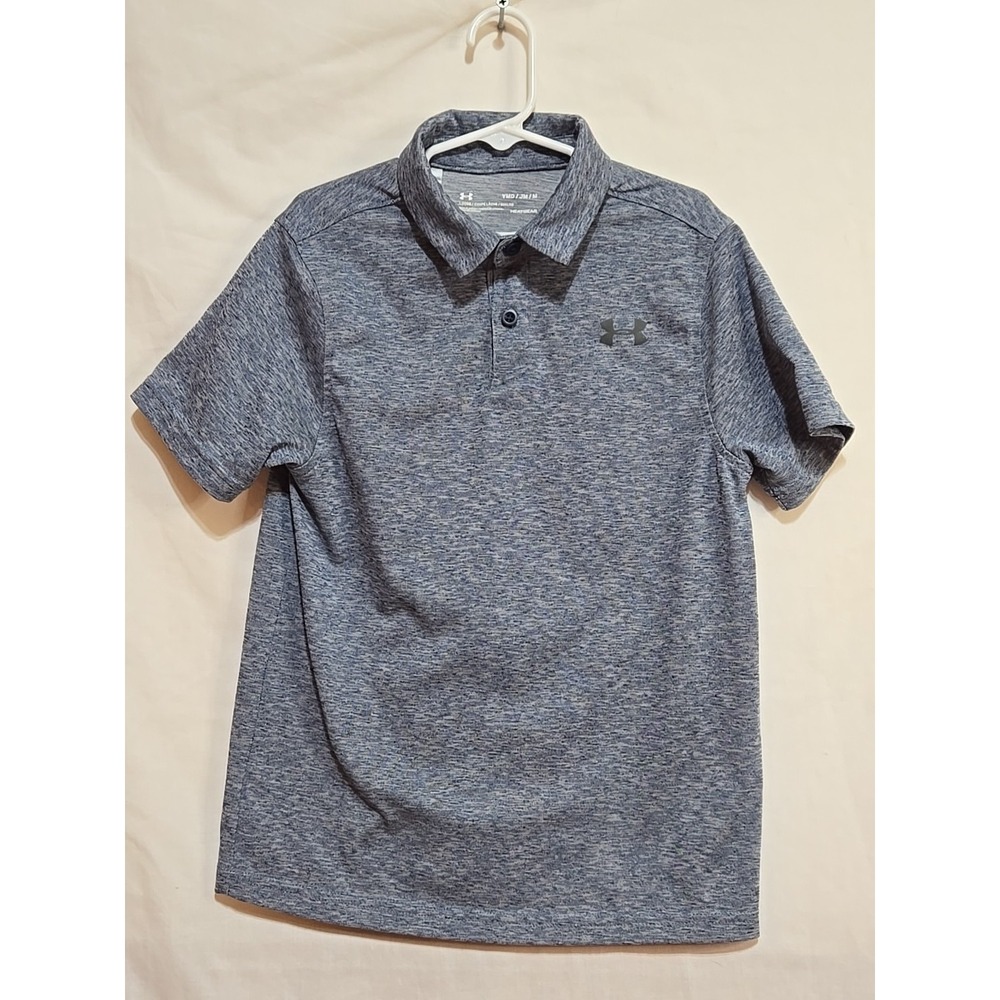 Under Armour Golf Heatgear Playoff Golf Polo Shirt Blue  Youth YM Loose